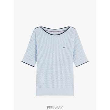 26 FW 타미힐피거 케이블 니트 반소매 스웨터 WW0WW50103 TP455069717