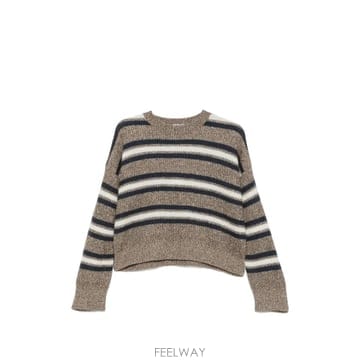 26 FW 브루넬로 쿠치넬리 스트라이프 크루 넥 스웨터 MTX767910CDT03 TP456630043