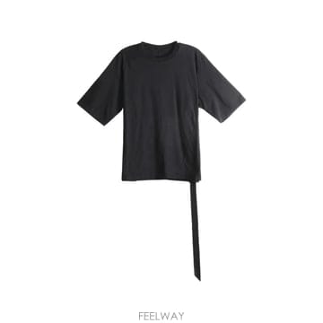 26 FW 릭오웬스 스트랩 디테일 패널 티셔츠 DS02F6201RN TP458517532