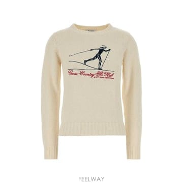 26 FW 스포티앤리치 그래픽 인타르시아 코튼 스웨터 WS06582000WH37 TP459739759