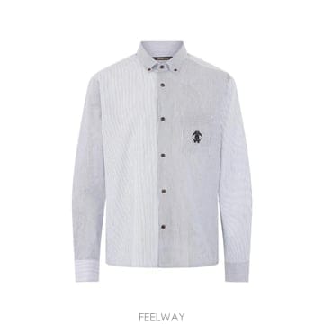26 FW 로베르토 카발리 로고 자수 스트라이프 셔츠 SOT70FCH100D0027 TP459279340