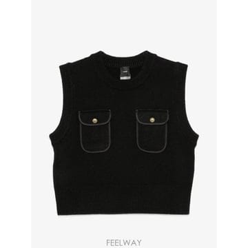 26 FW PINKO 포켓 디테일 민소매 스웨터 107799A3OH TP457423898