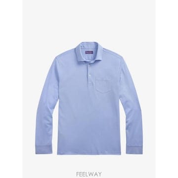 26 FW 랄프로렌 퍼플라벨 체스트 포켓 긴소매 폴로 셔츠 790952081002 TP459690530