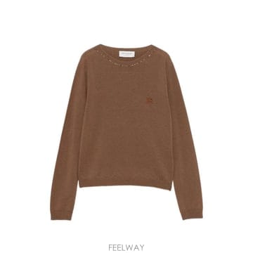 Ermanno Scervino 26 FW �������뼳��� crystal embellished logo embroidered sweater D26 FW �������뼳��� crystal embellished logo embroide