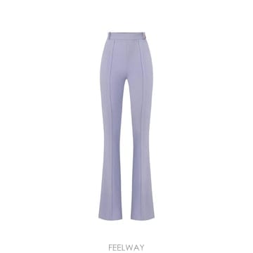 26 FW Elisabetta Franchi 로고 참 더블 레이어 스트레치 크레이프 패브릭 팬츠 PA1696