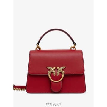 26 FW PINKO 러브 버드 하드웨어 레더 핸드백 100071A0F1 TP458230313