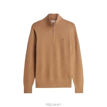 26 FW 타미힐피거 쿼터 지퍼 로고 자수 스웨터 MW0MW28049 TP458309103