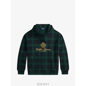 26 FW 폴로 랄프로렌 플레이드 크레스트 자수 후드티 710B28746001 TP458305929