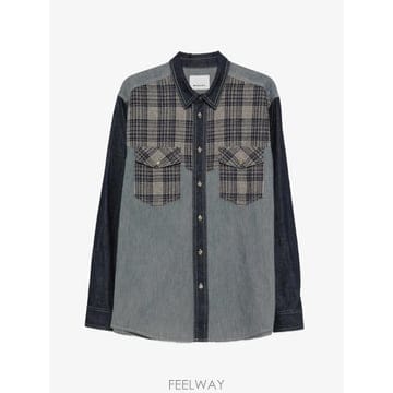 26 FW 이자벨마랑 체크 패널 데님 셔츠 CH0359HBD3I06H TP459736769