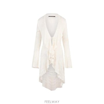 26 FW 로베르토 카발리 러플 트리밍 플레어 소매 가디건 XQM900MH012 TP456288322