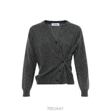 26 FW 이브살로몬 비대칭 버튼 캐시미어 가디건 27WYH51258MACA TP455285167
