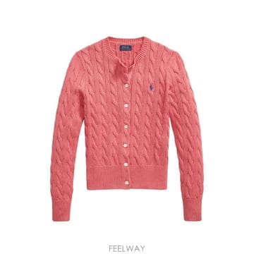 26 FW 폴로 랄프로렌 cable knit embroidered logo cardigan 211839418