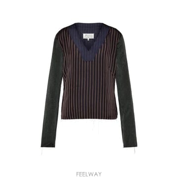 26 FW 메종마르지엘라 패치워크 핀스트라이프 패턴 탑 S51NH0010MTN187 TP459678010