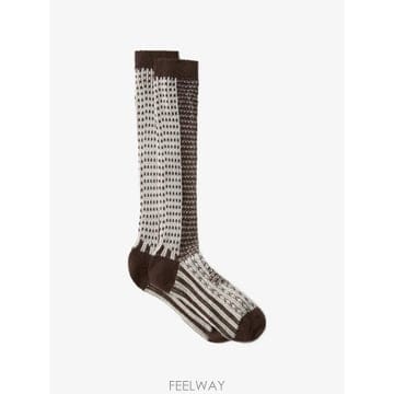 26 FW 메종마르지엘라 바이컬러 자카드 니삭스 S62TL0052M13353 TP458980088