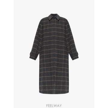 26 FW 폴스미스 네이비 앤 그레이 체크 브러시드 백 버튼 울 코트 W1R360CW11321 TP45829