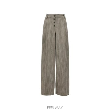 26 FW 폴스미스 그레이 헤링본 와이드 플리츠 팬츠 W1R401TW11253 TP457220669