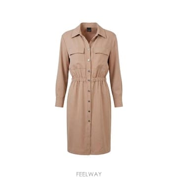 26 FW PINKO 밴딩 웨이스트 셔츠 미디 드레스 107577A18E TP455618181