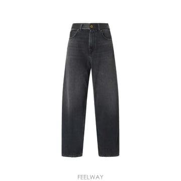 26 FW PINKO 레더 트리밍 와이드 진 103857A3GW TP455612919