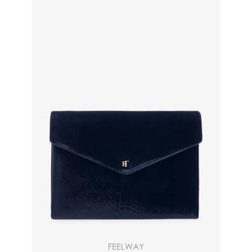 26 FW Elisabetta Franchi 벨벳 크로커다일 프린트 텍스처 오버 숄더 백 BS26A67E2