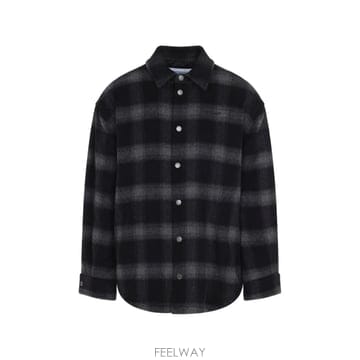 26 FW 오프화이트 체크 패턴 울 재킷 44MER09TF26F001001 TP459731599