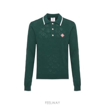 26 FW 카사블랑카 포인텔 모노그램 니트 폴로 셔츠 MAW26KW148201 TP459673337