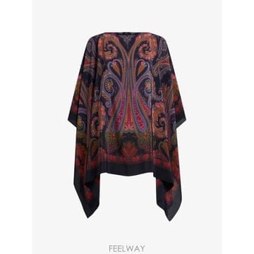 26 FW 에트로 페이즐리 데그라데 모티프 실크 판초 탑 WRJA0027AK19D TP455275193