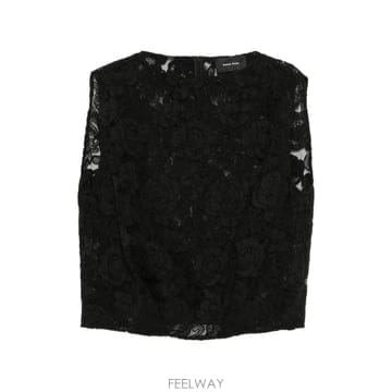 26 FW 시몬 로샤 헤비 레이스 민소매 탑 54861298BLACK TP458190927