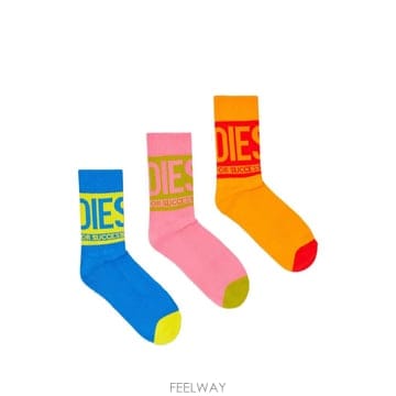 26 FW 디젤 로고 디테일 골지 커프스 코튼 양말 3팩 세트 00SAYJ0GFCR TP455092606