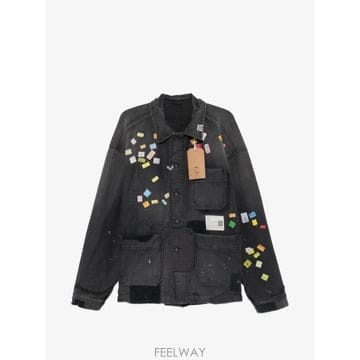 26 FW 메종미하라야스히로 스티커 프린트 패치 디테일 오버셔츠 A17SH085 TP459370043