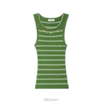 26 FW 산드로 스트라이프 참 장식 탑 SFPPU02872 TP456073730
