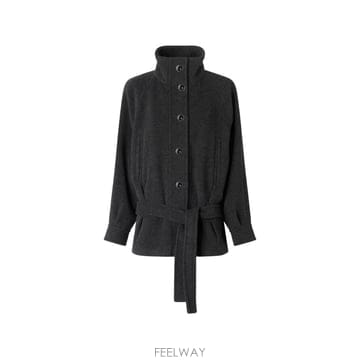 26 FW PINKO 벨트 퍼넬 넥 코트 107483A3FG TP456705491
