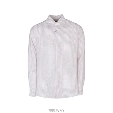 26 FW 꼬르넬리아니 스트라이프 리넨 셔츠 27P1262711332 TP456247378