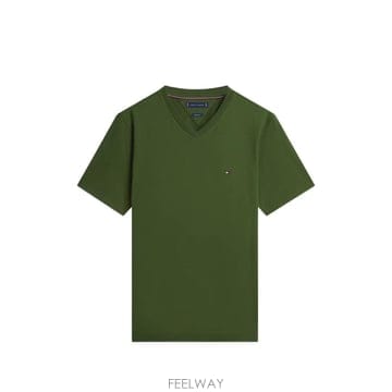26 FW 타미힐피거 로고 자수 V넥 티셔츠 MW0MW39249 TP456059682