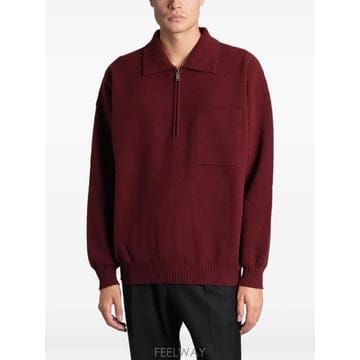 26 FW Roberto Collina 체스트 포켓 쿼터 지퍼 폴로 셔츠 263MYB21004 TP45936