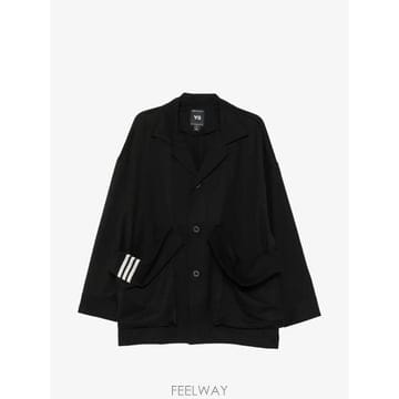 26 FW 요지야마모토 노치드 라펠 3 스트라이프 경량 재킷 KS3876 TP459655620