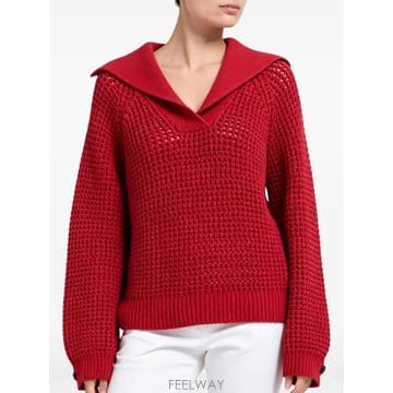 Brunello Cucinelli 26 FW ���ڷ� ��ġ�ڸ� waffle knit sailor collar sweater M89302602C26 FW ���ڷ� ��ġ�ڸ� waffle knit sailor collar swea
