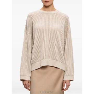 Brunello Cucinelli 26 FW ���ڷ� ��ġ�ڸ� ribbed knit dropped shoulder sweater MST258326 FW ���ڷ� ��ġ�ڸ� ribbed knit dropped shoulder s