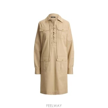 26 FW 로렌 랄프로렌 레이스업 디테일 미니 셔츠 드레스 200P13725001 TP458047830
