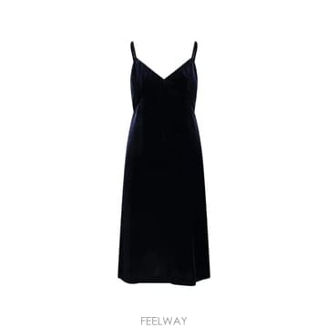26 FW 아스페시 벨벳 스파게티 스트랩 미디 드레스 2914A950 TP456332743