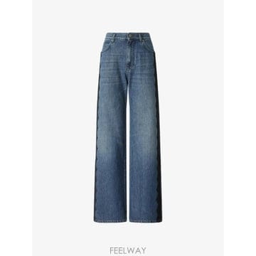 26 FW PINKO 레이스 트리밍 와이드 진 101733A3G8 TP456933165