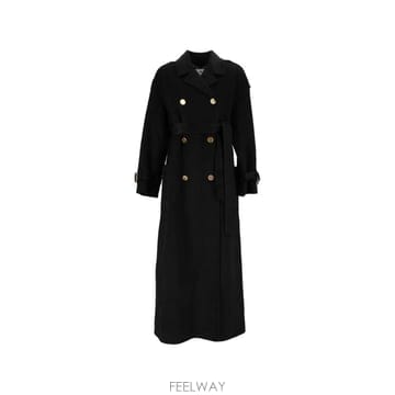 26 FW Elisabetta Franchi 더블 브레스티드 벨트 코트 CP02D66E2 TP45833578