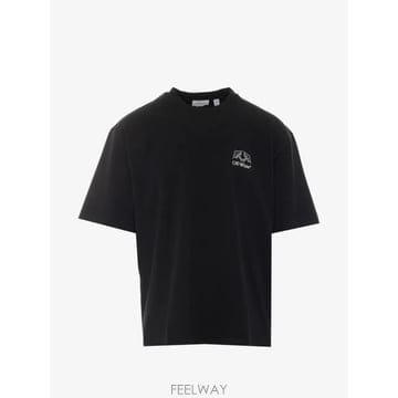26 FW 오프화이트 로고 프린트 크루 넥 티셔츠 OMAA120F26JER01E TP458334414