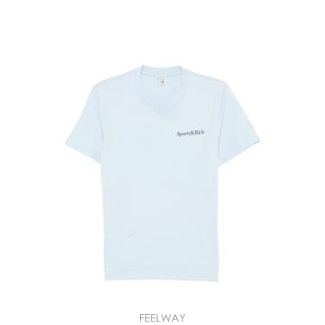 26 FW 스포티앤리치 페마 로고 디테일 크루 넥 티셔츠 TO11975300BL90 TP458330288