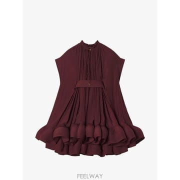 26 FW 랑방 샤르뫼즈 플리츠 러플 미니 드레스 RWDR209U4778H20 TP459647178