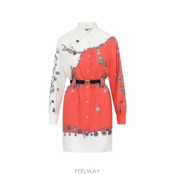 26 FW 베르사체 벨트 실크 미니 셔츠 드레스 10254951A18638 TP459647110