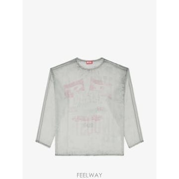 26 FW 디젤 콘서트 그래픽 시스루 시폰 탑 A259500DEDS TP458313052