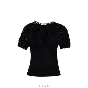 26 FW 울라 존슨 SS 클레리아 크로셰 니트 탑 PF260721 TP459638462