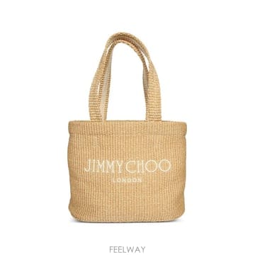 26 FW 지미추 우븐 라피아 로고 자수 토트 백 J000166430RAFIAORO TP458998993