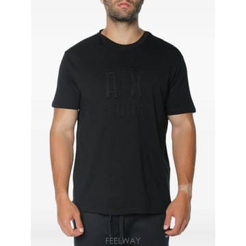 26 FW Armani Exchange logo embossed cotton T shirt XM003042A