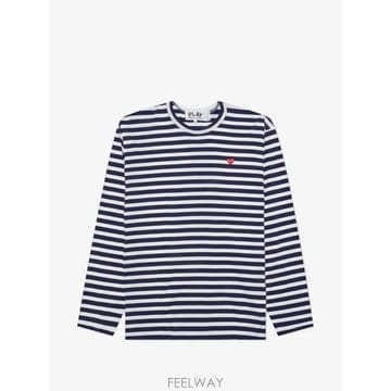 26 FW 꼼데가르송 Heart patch striped T shirt AXT310051 TP45963274